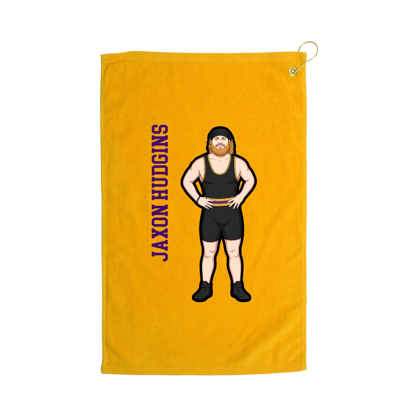 Golf Towel — Name Vertical in Gold
