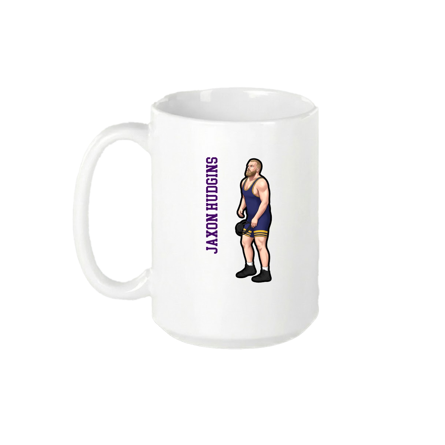 15oz Coffee Mug — Name Vertical in White