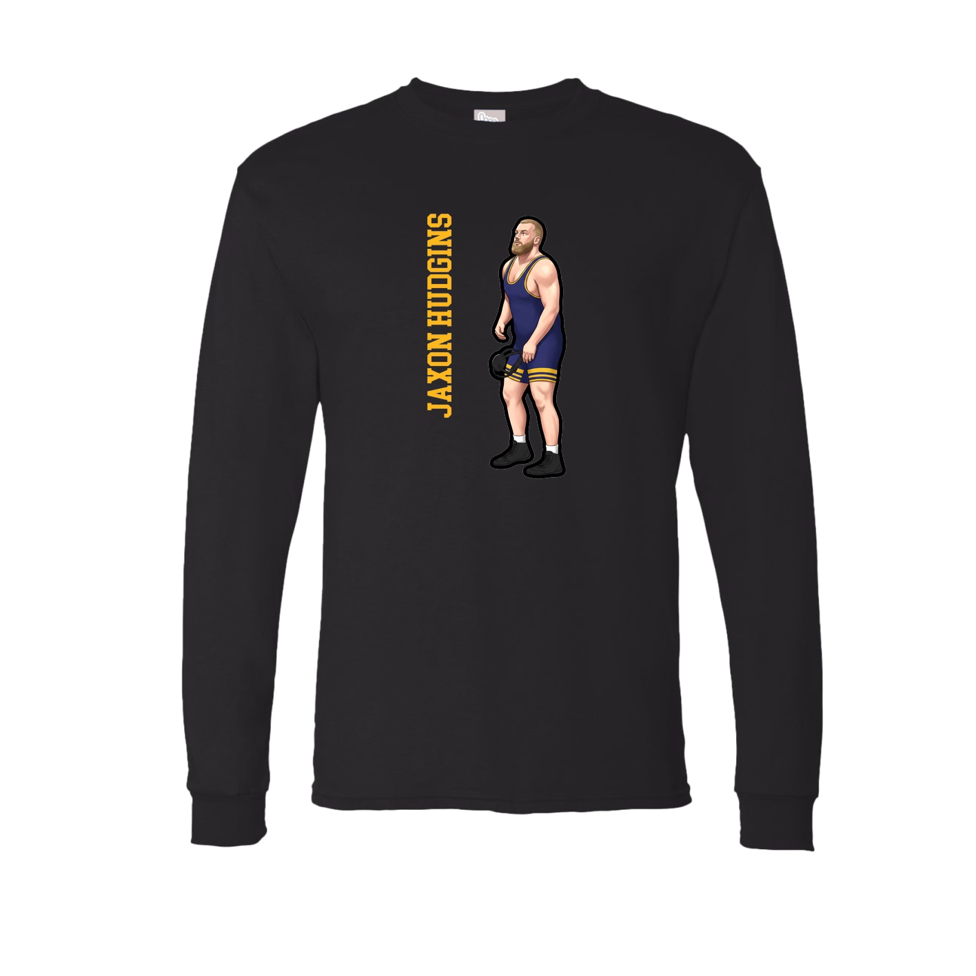 Long Sleeve Tee — Name Vertical in Black
