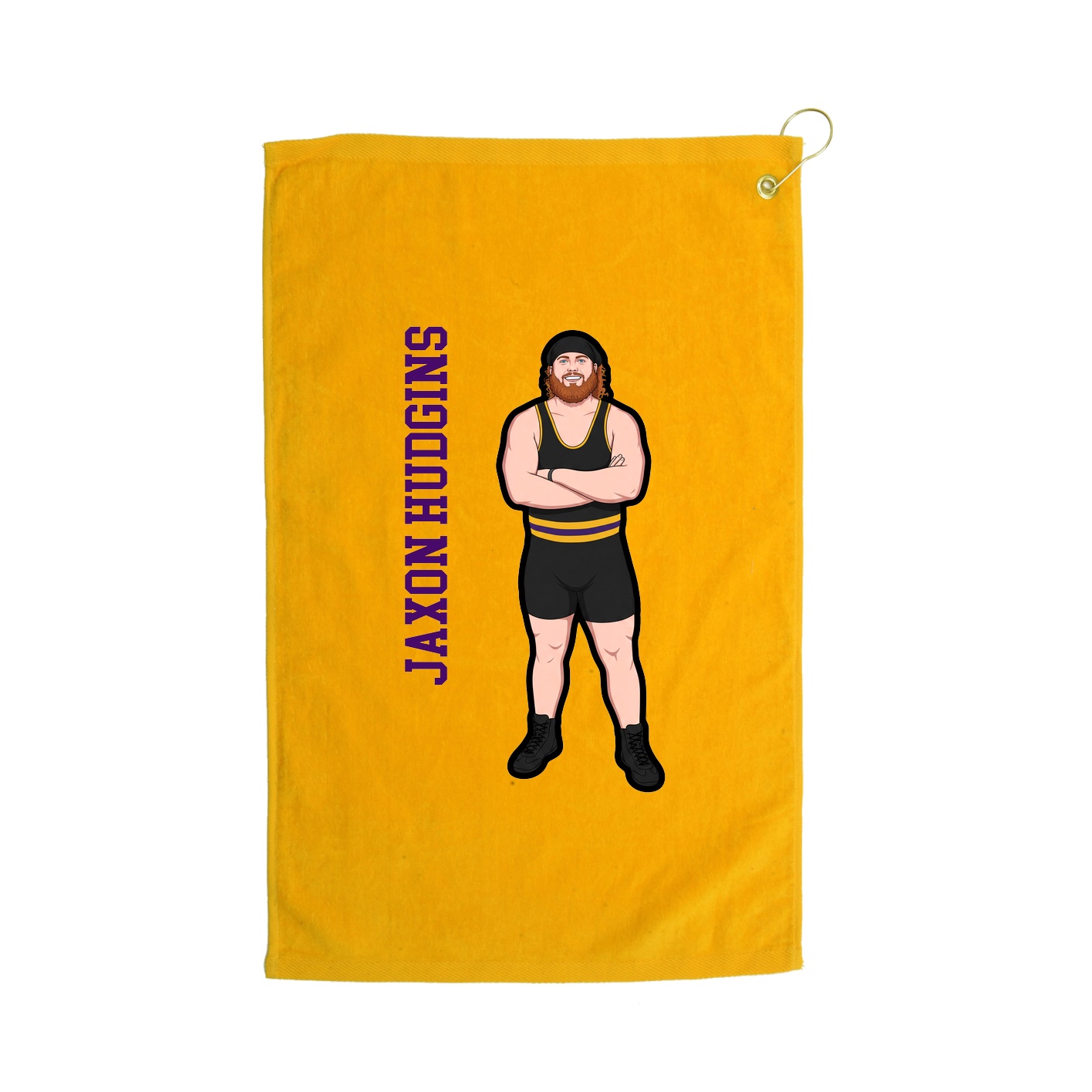 Golf Towel — Name Vertical in Gold