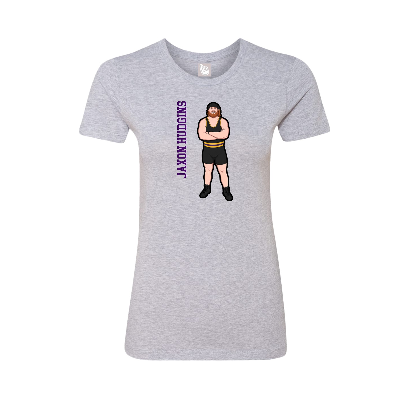 Womens Tee — Name Vertical in Grey