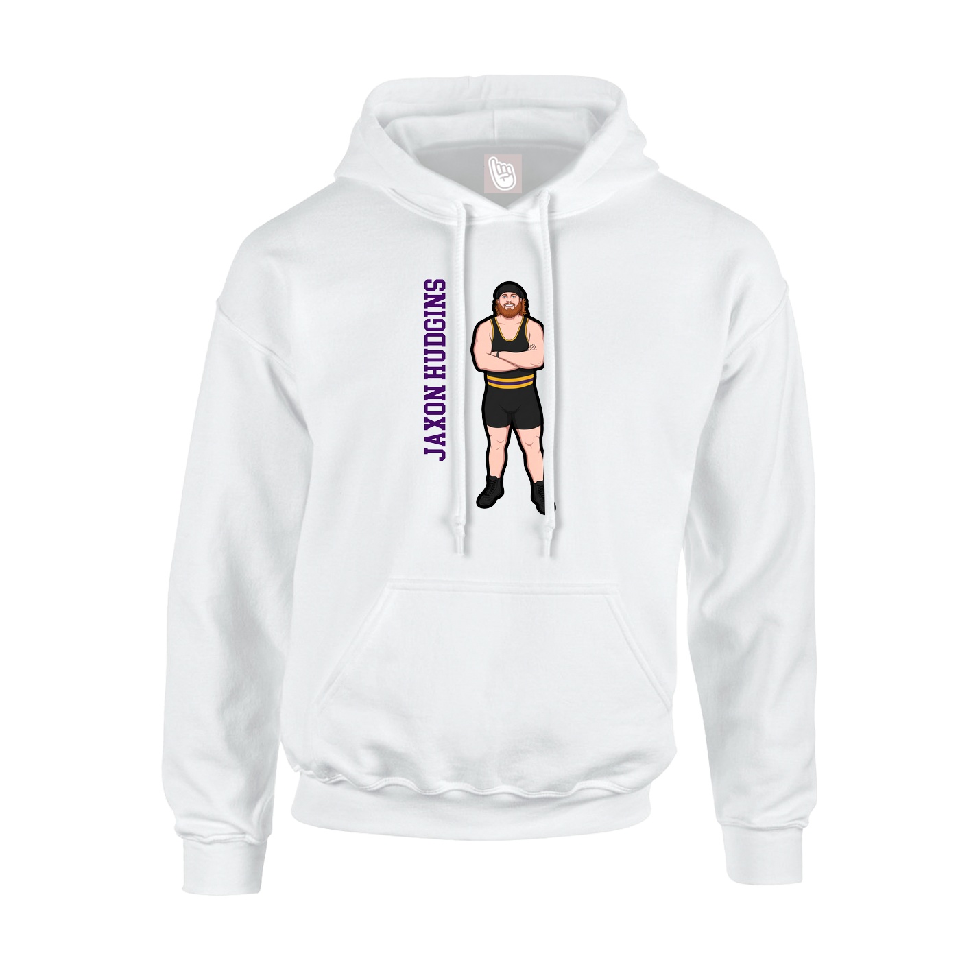 Youth Hoodie — Name Vertical in White