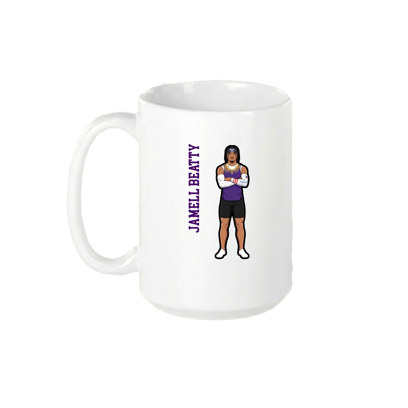 15oz Coffee Mug — Name Vertical in White