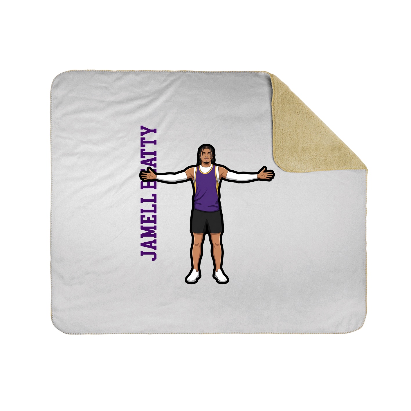 Throw Blanket — Name Vertical in White