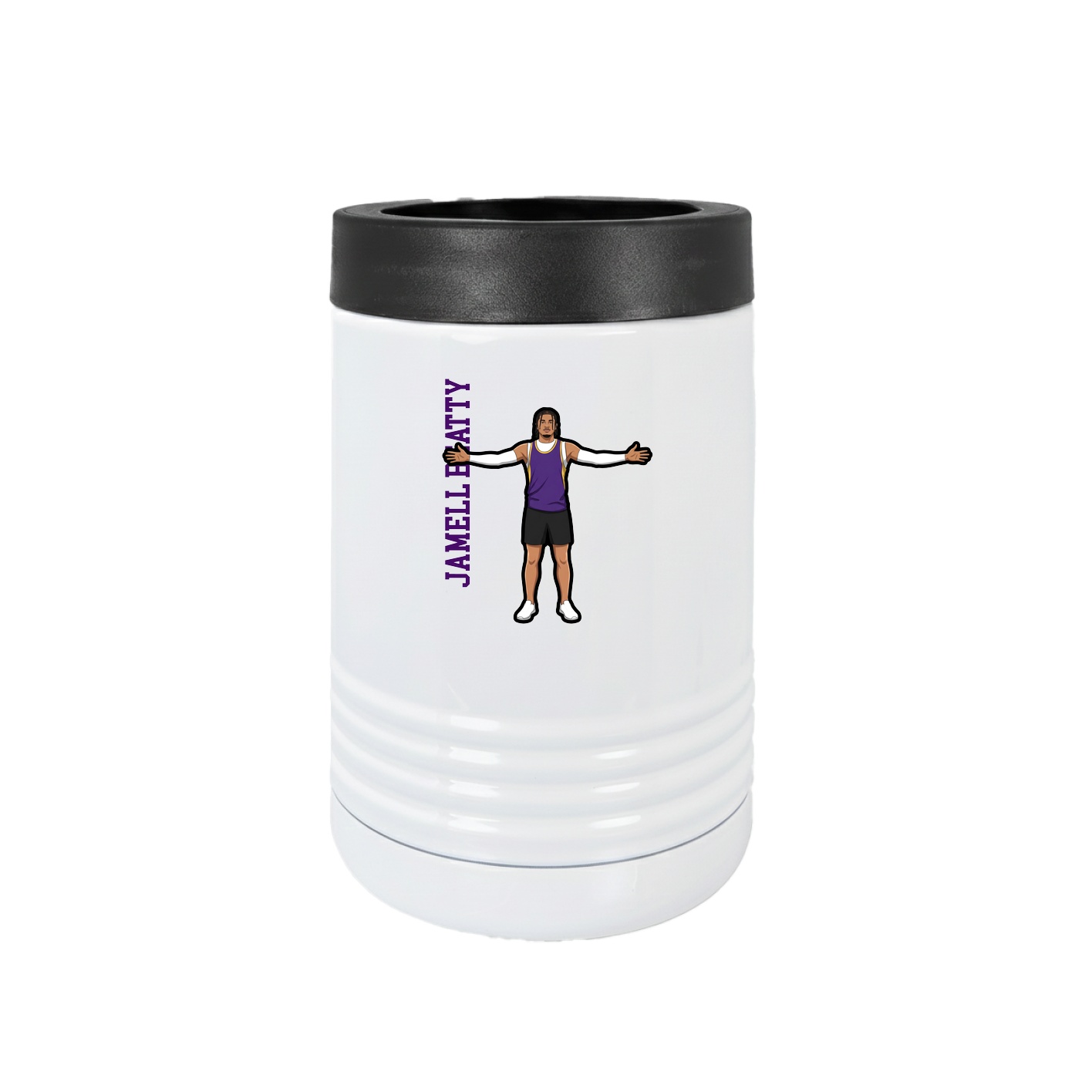 Beverage Holder — Name Vertical in White