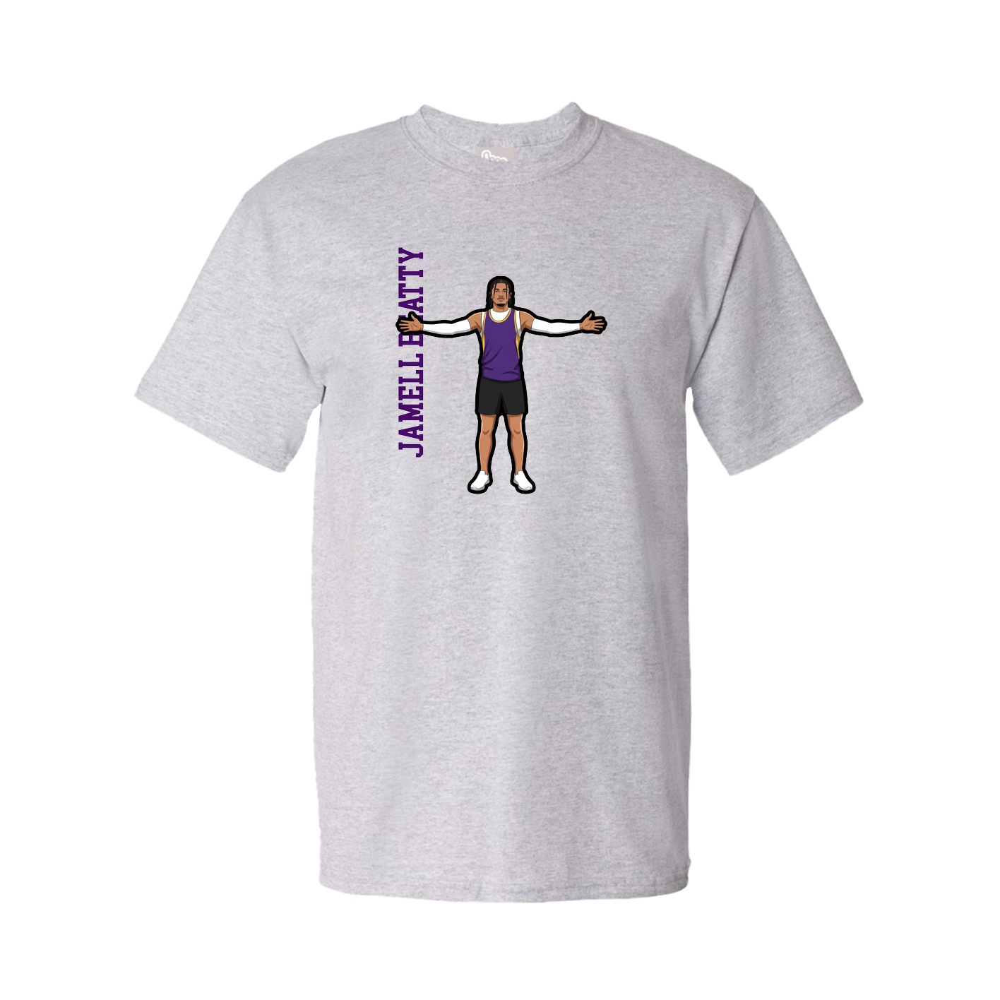 Tee — Name Vertical in Grey