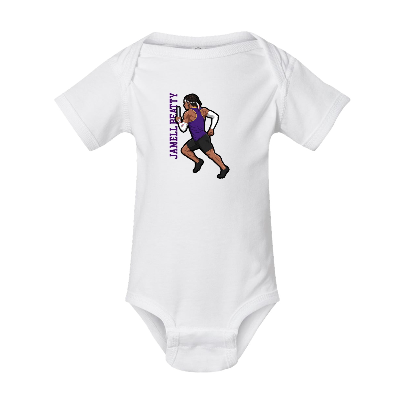 Baby Onesie — Name Vertical in White