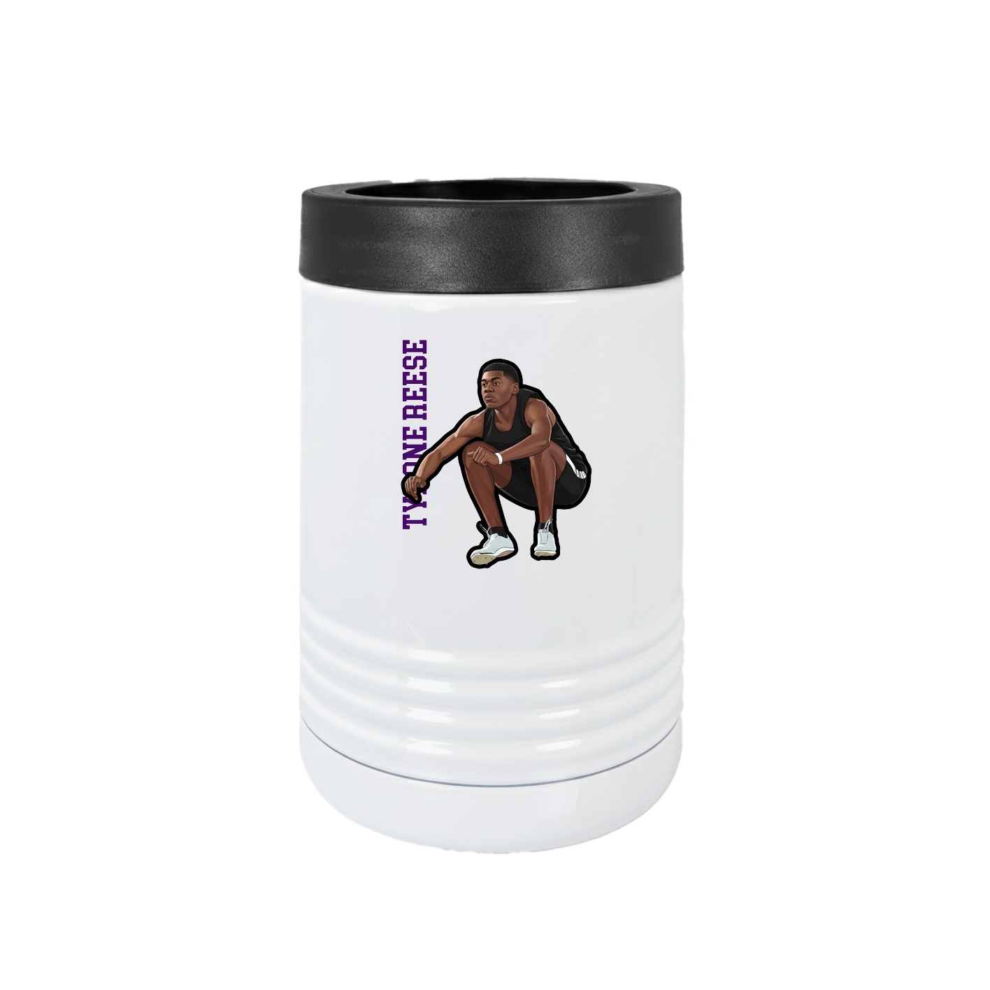 Beverage Holder — Name Vertical in White