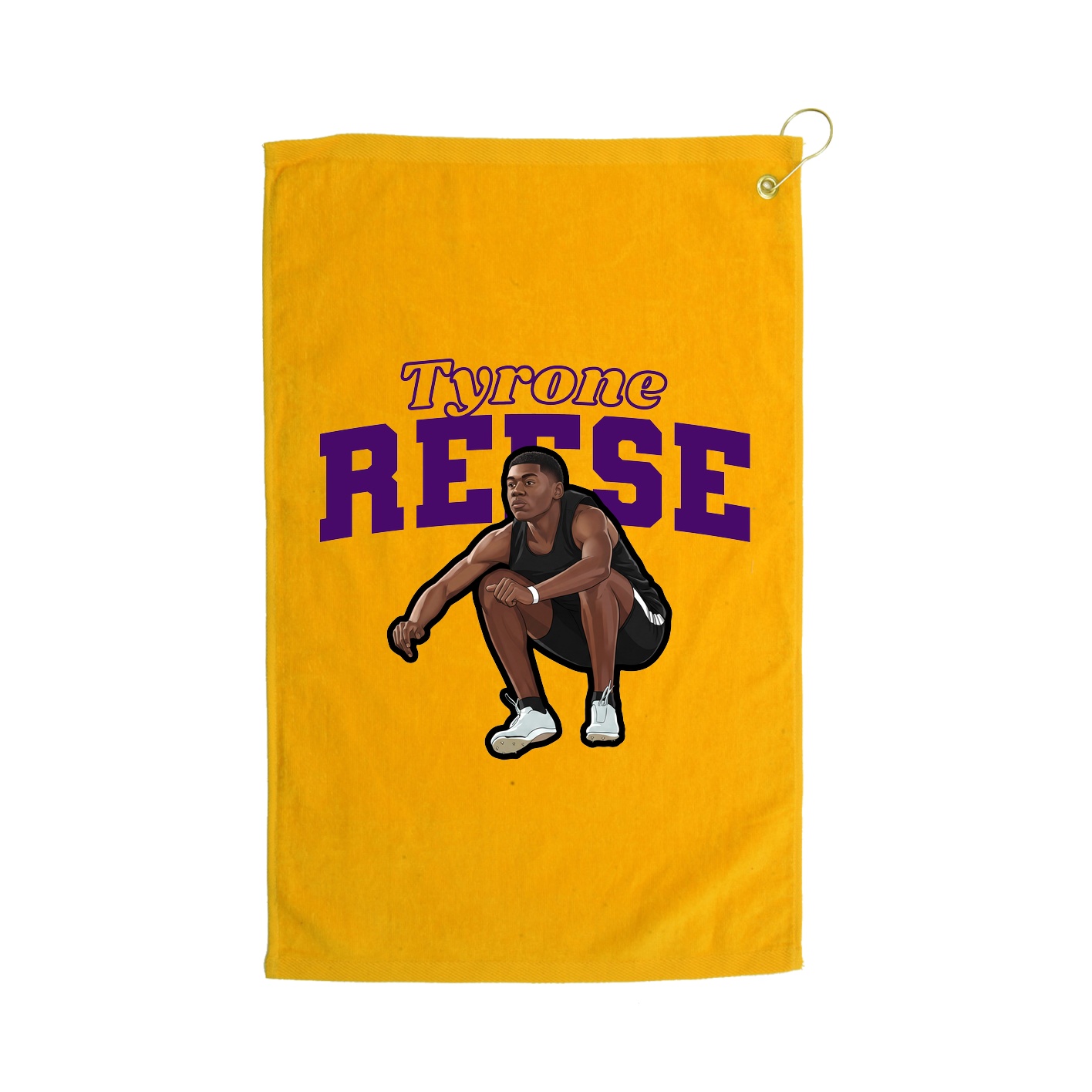Golf Towel — Name Arch in Gold