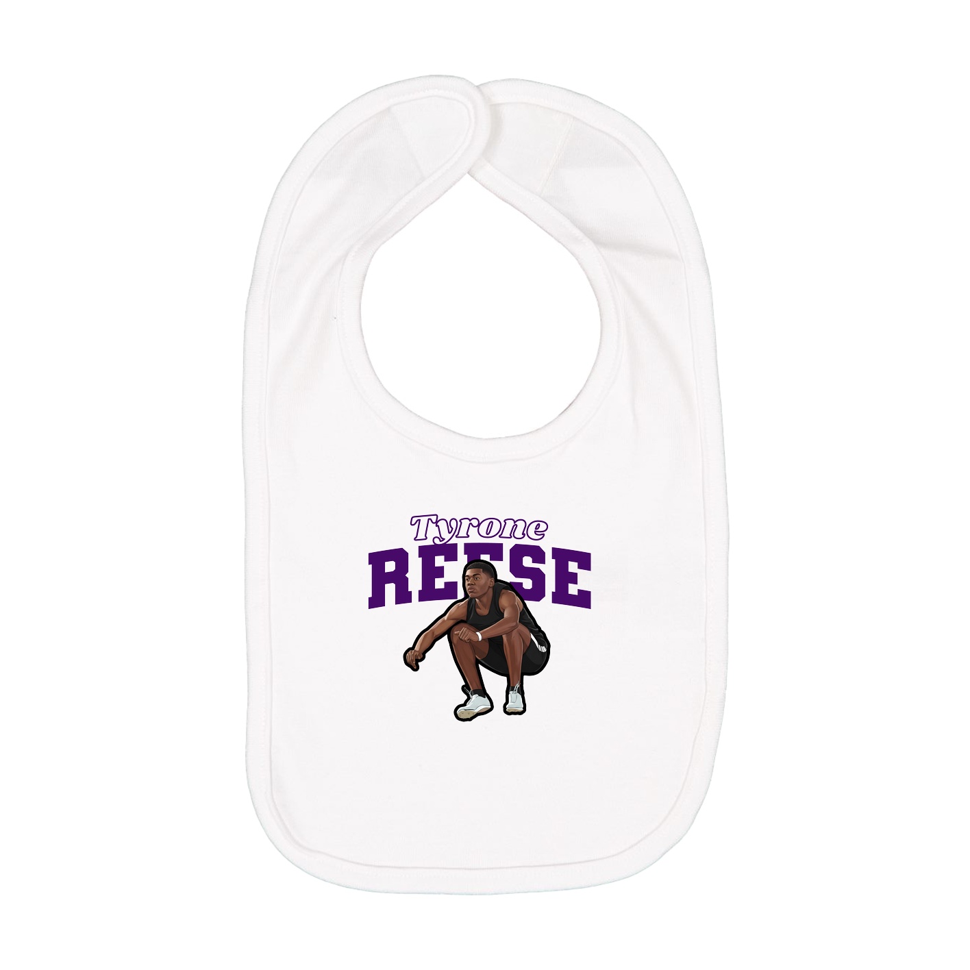 Infant Bib — Name Arch in White