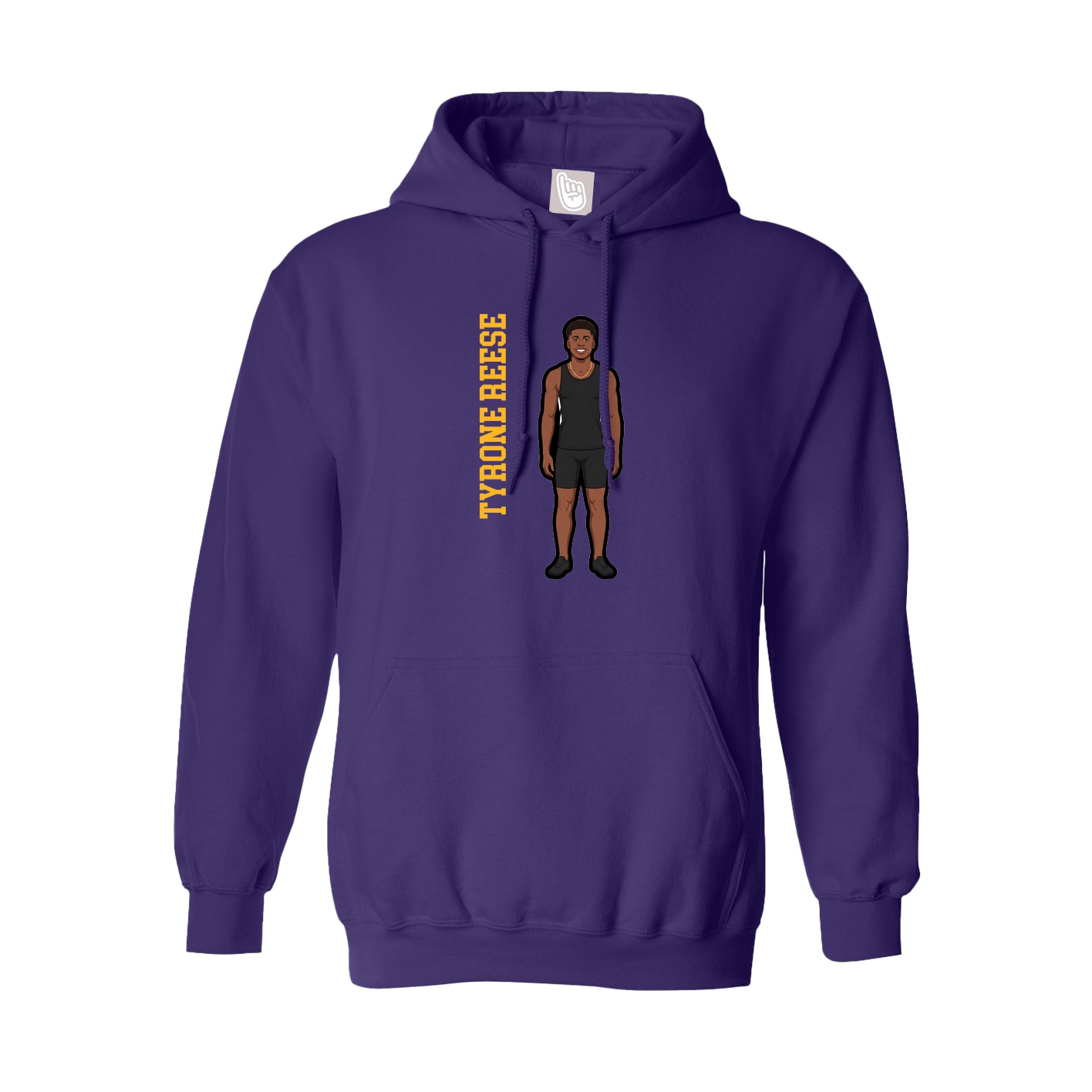 Hoodie — Name Vertical in Purple