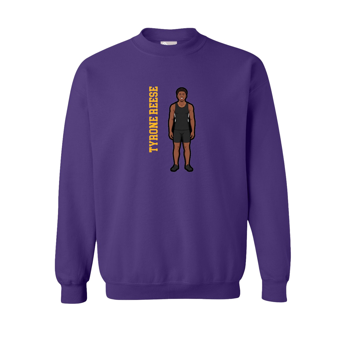 Fleece Crew — Name Vertical in Purple