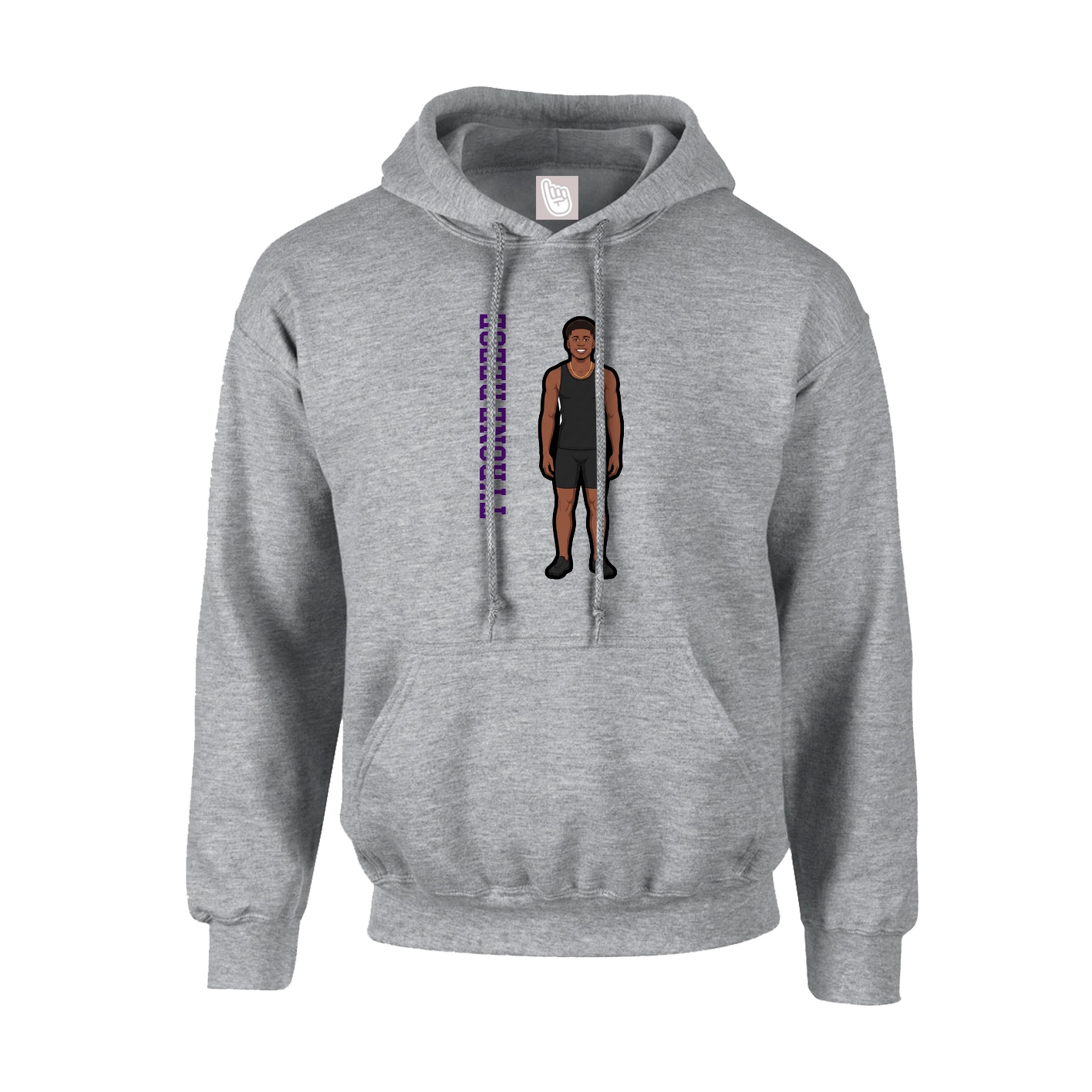 Youth Hoodie — Name Vertical in Grey