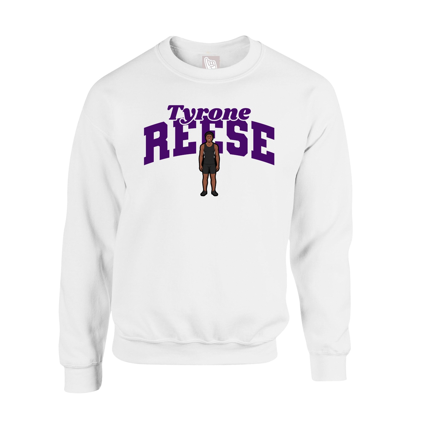 Fleece Crew — Signature Arch in White