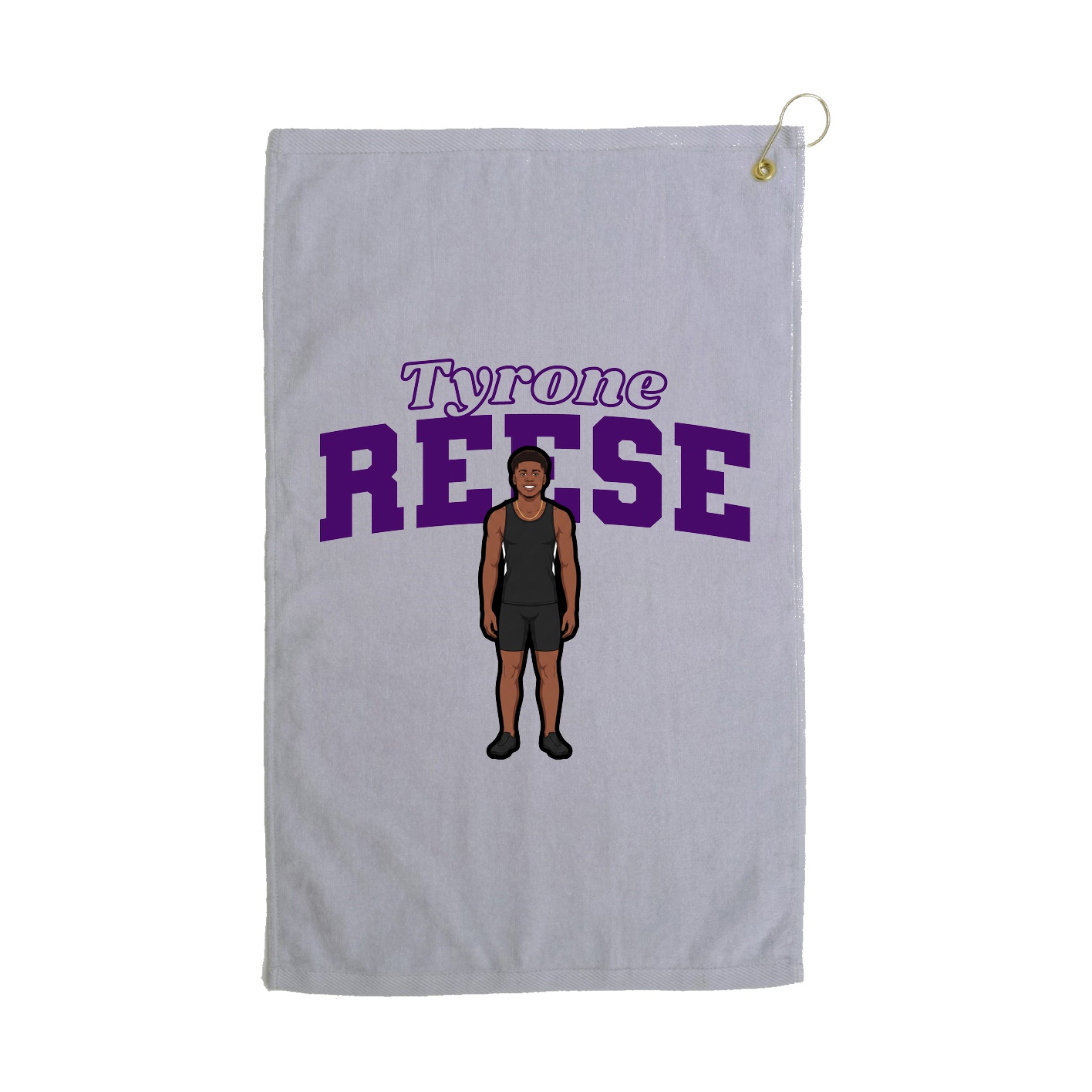 Golf Towel — Name Arch in Grey