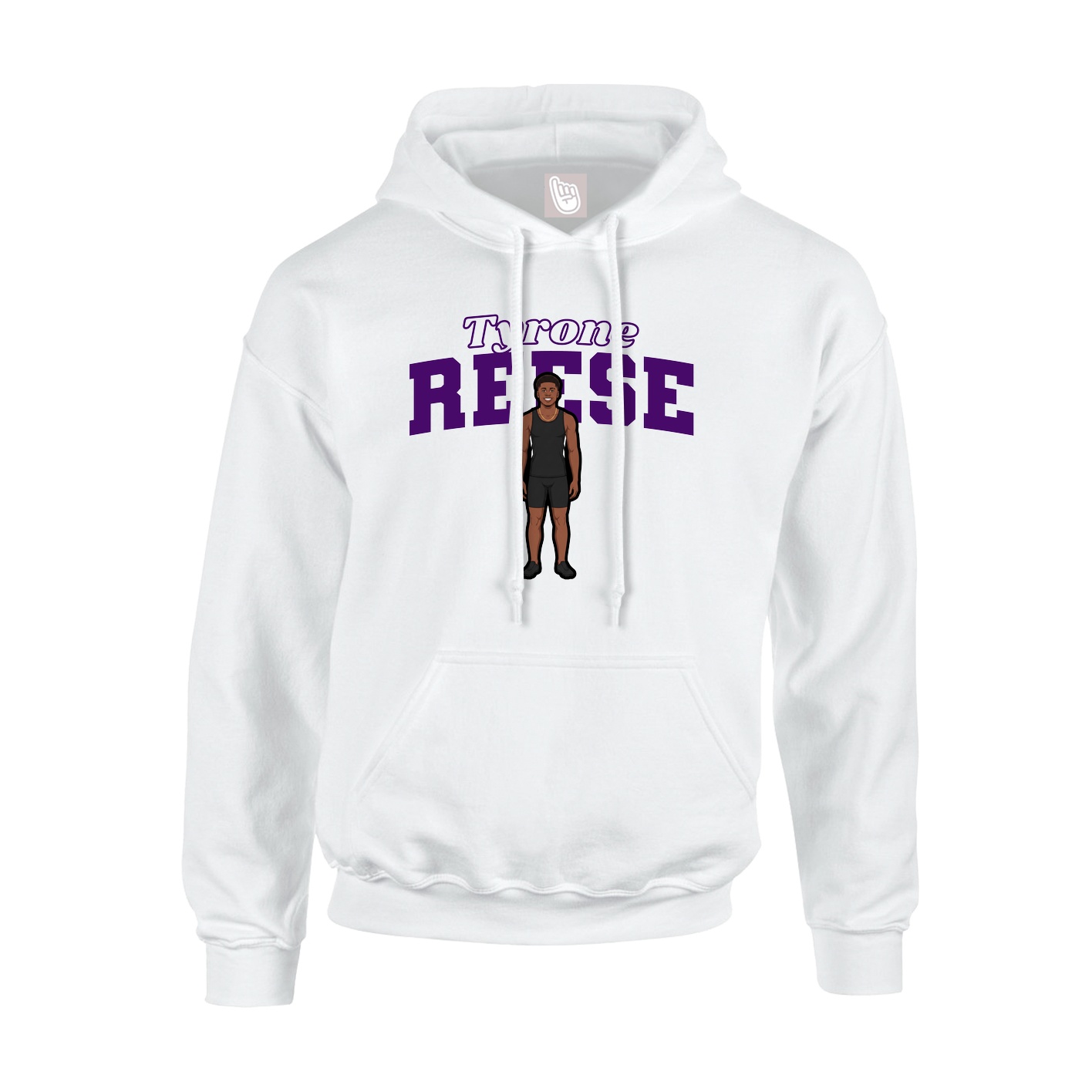 Youth Hoodie — Name Arch in White