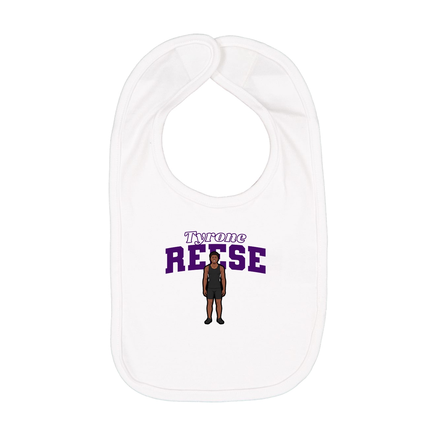 Infant Bib — Name Arch in White