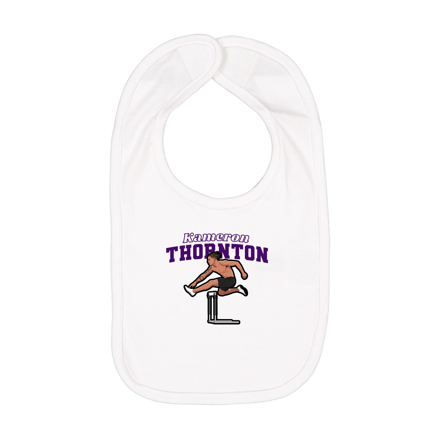 Infant Bib — Name Arch in White