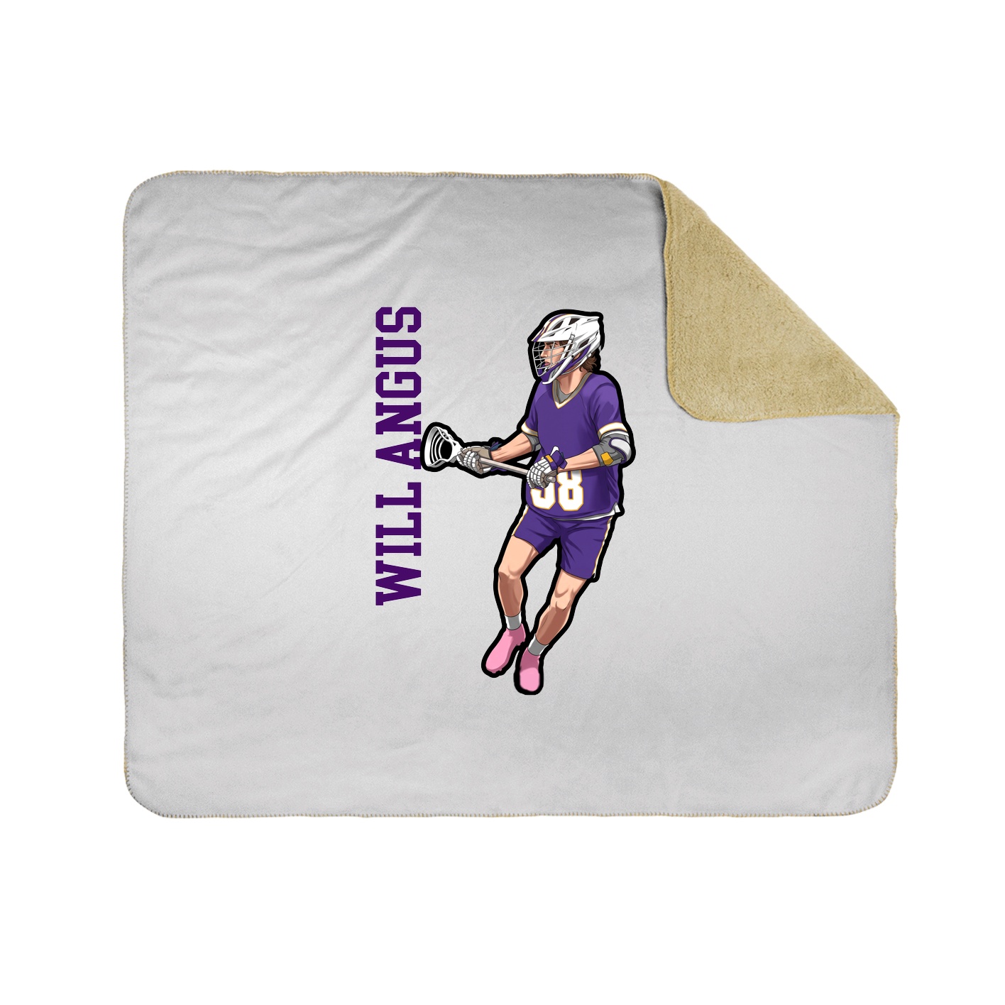 Throw Blanket — Name Vertical in White