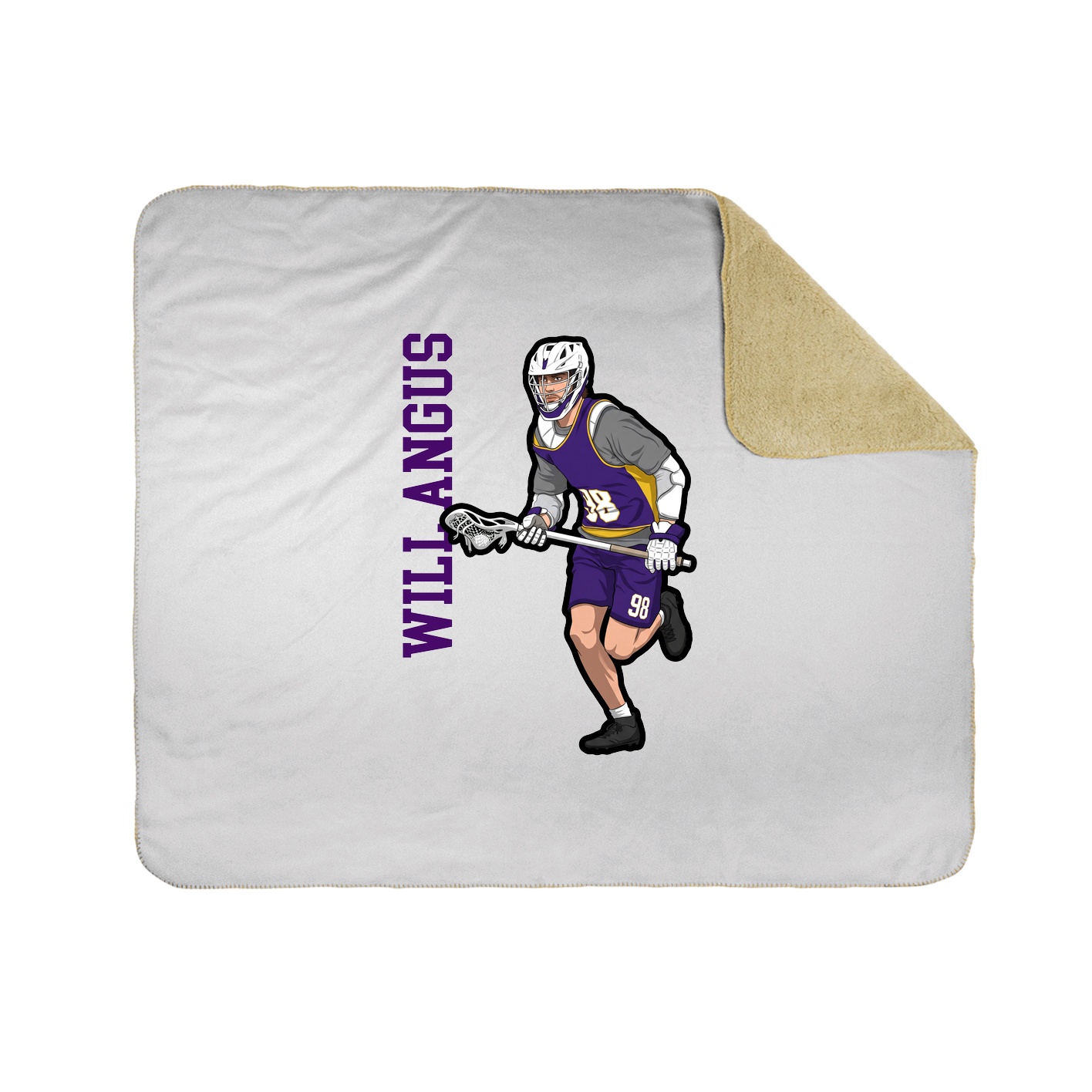 Throw Blanket — Name Vertical in White