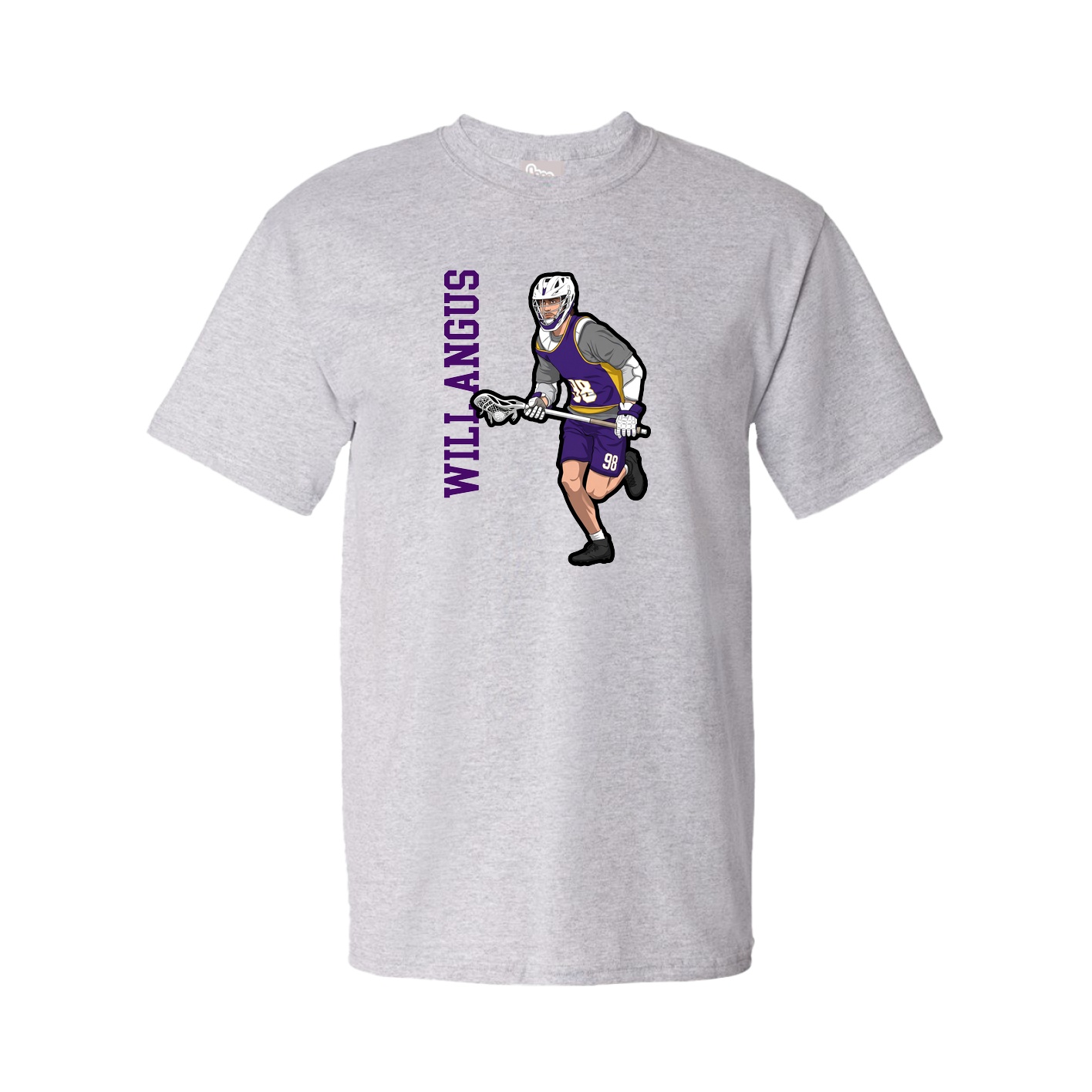 Youth Tee — Name Vertical in Grey