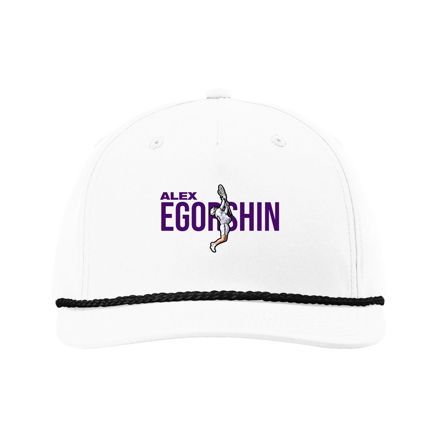 Five-Panel Classic Rope Cap — Player Name in White