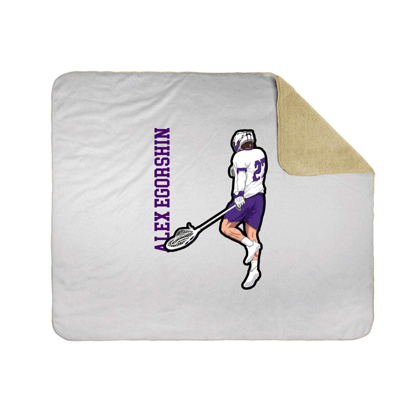 Throw Blanket — Name Vertical in White