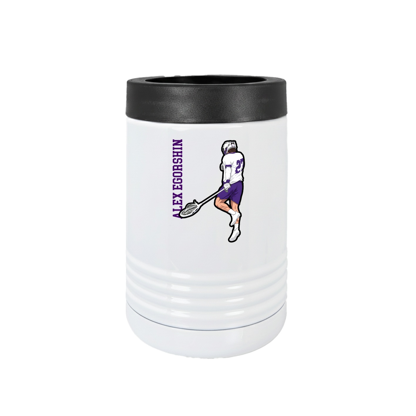 Beverage Holder — Name Vertical in White