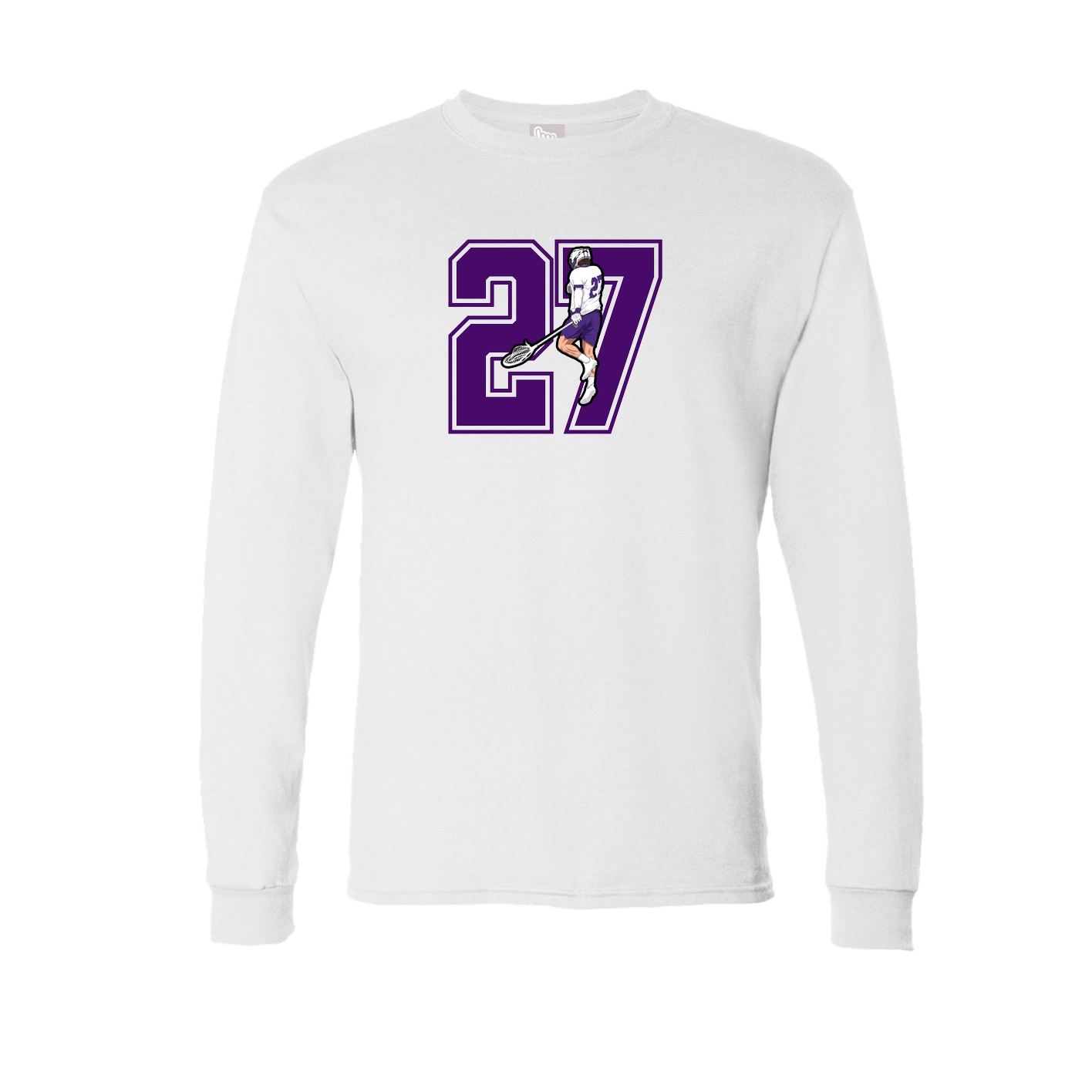 Long Sleeve Tee — Number in White