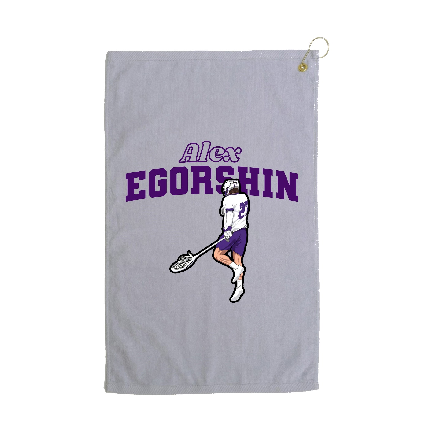 Golf Towel — Name Arch in Grey