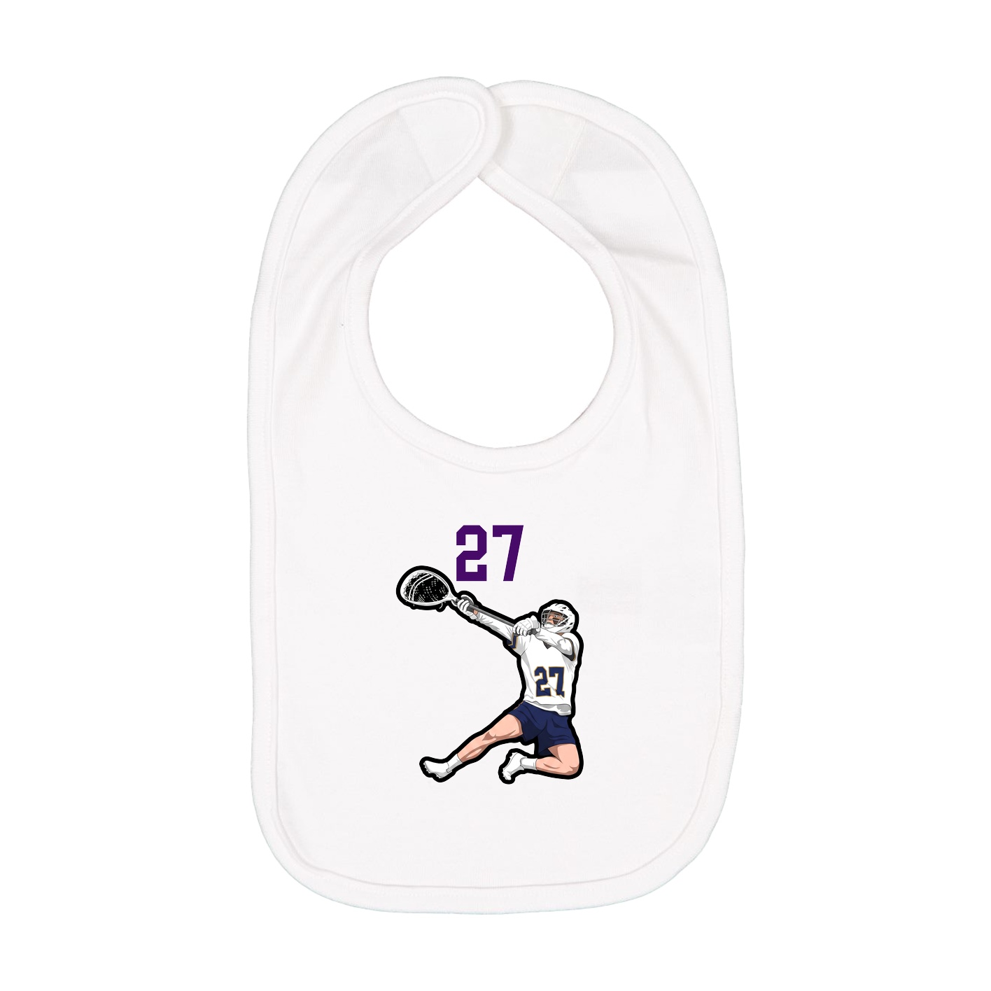 Infant Bib — Number Top in White