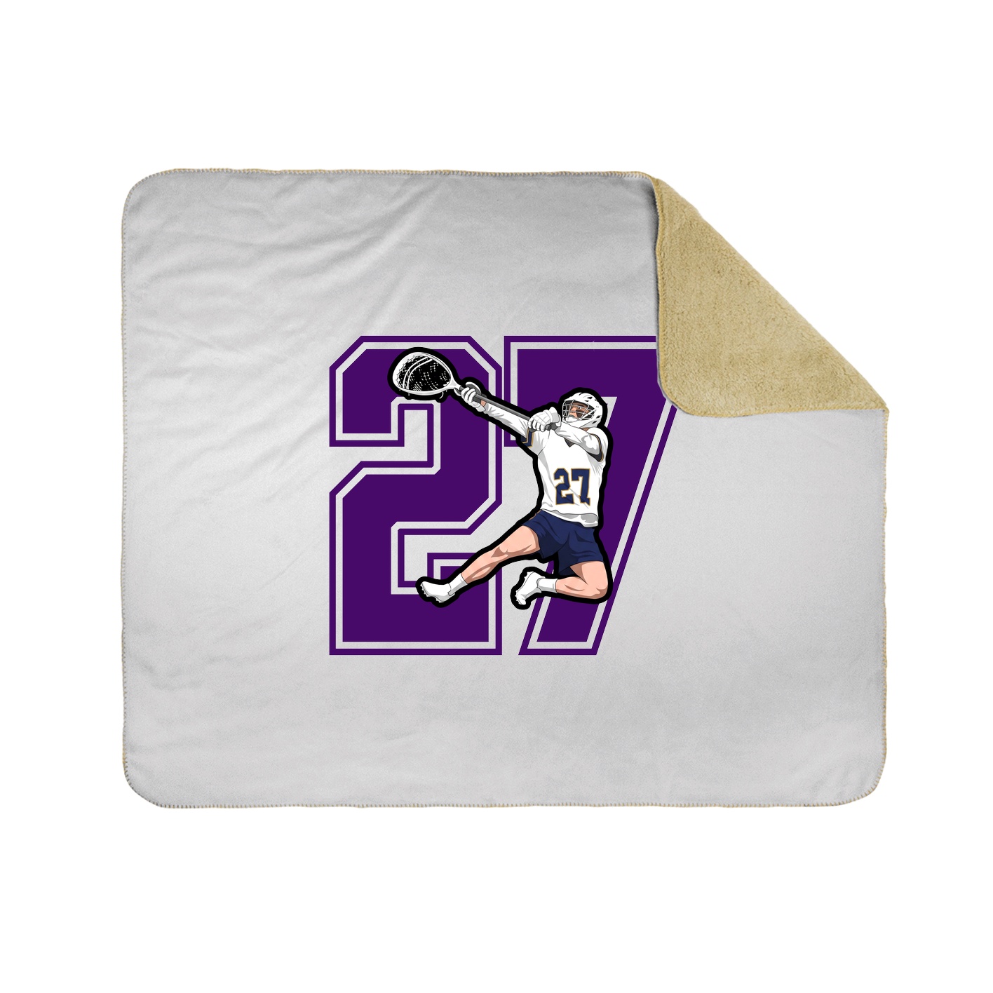 Throw Blanket — Number in White