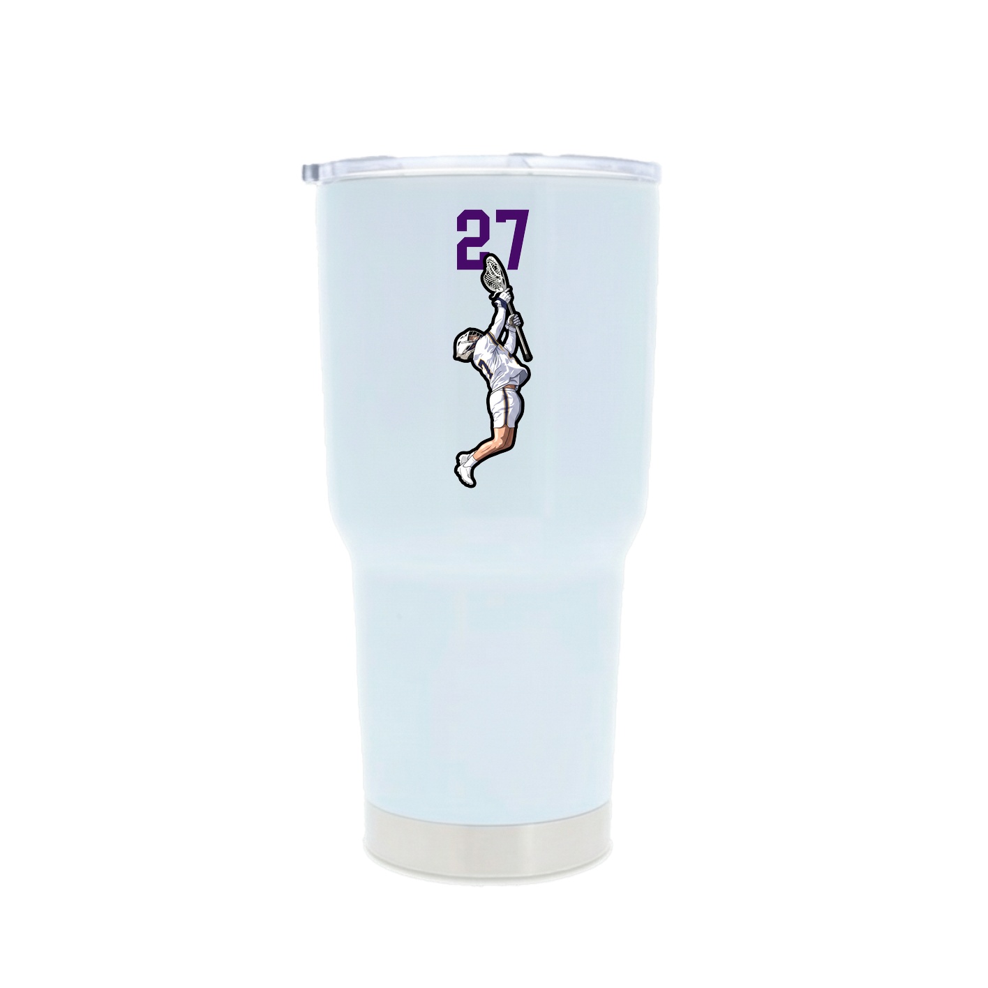 30oz Stainless Steel Tumbler — Number Top in White