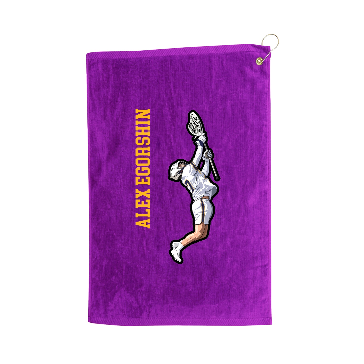 Golf Towel — Name Vertical in Purple