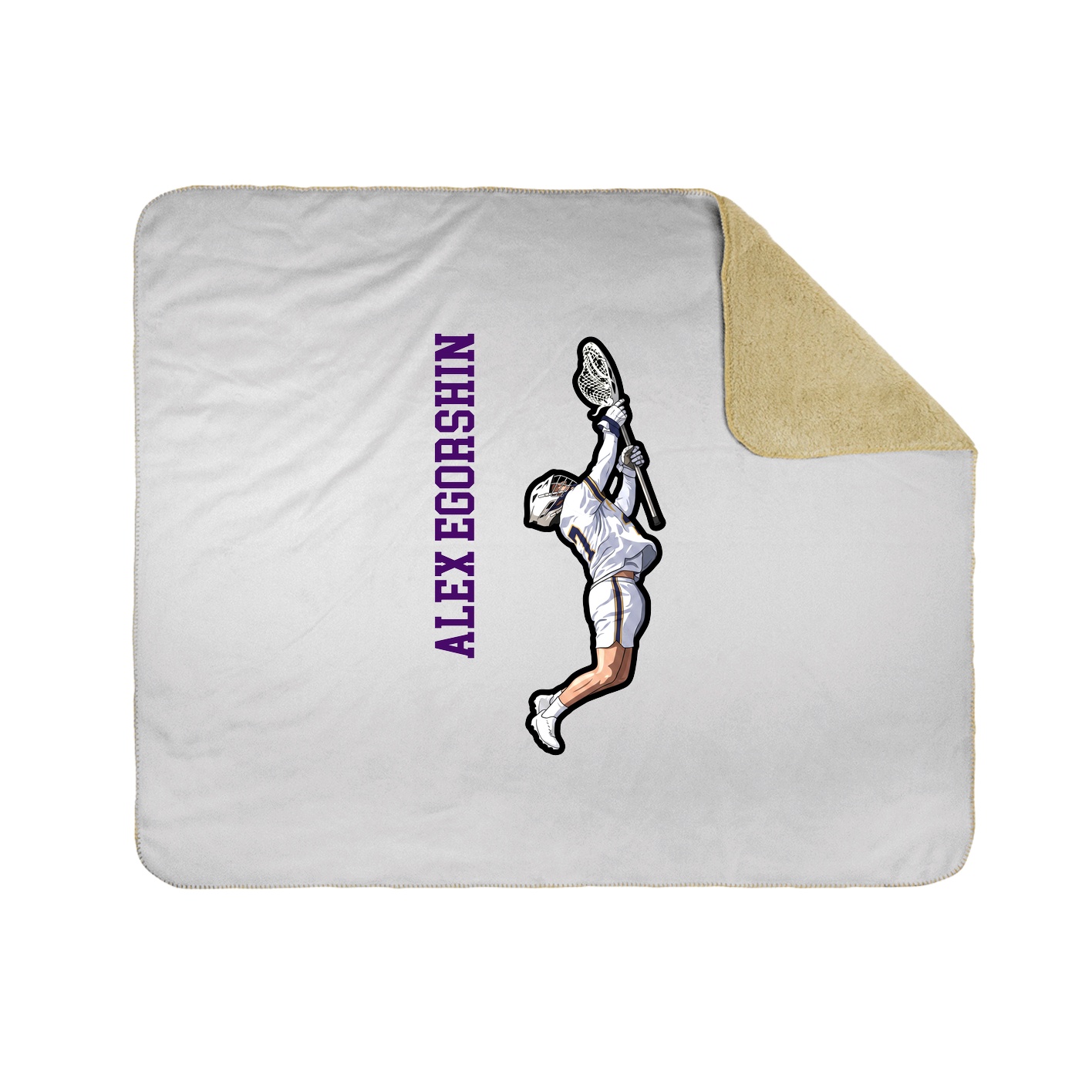 Throw Blanket — Name Vertical in White