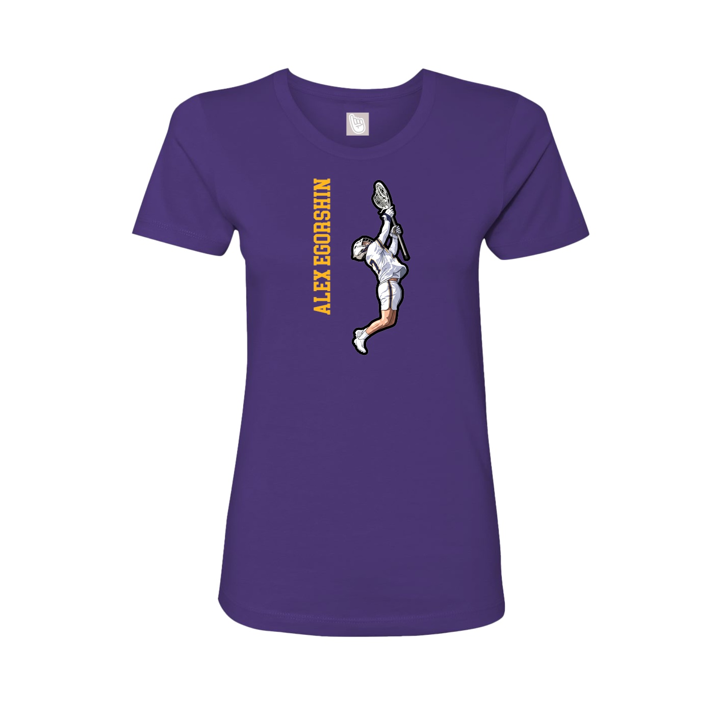 Womens Tee — Name Vertical in Purple
