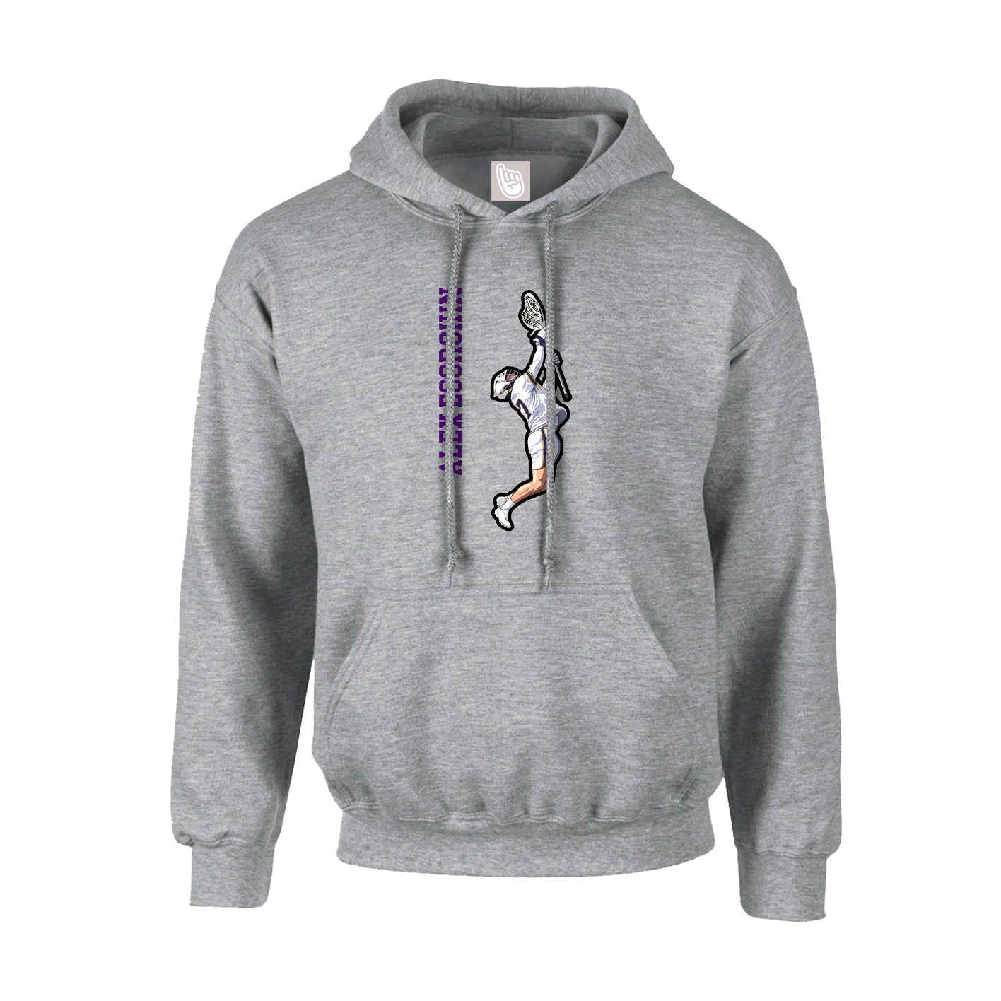Youth Hoodie — Name Vertical in Grey