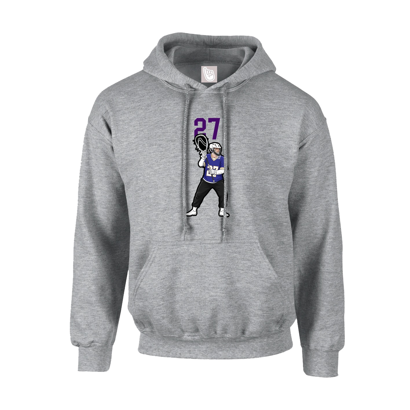 Hoodie — Number Top in Grey