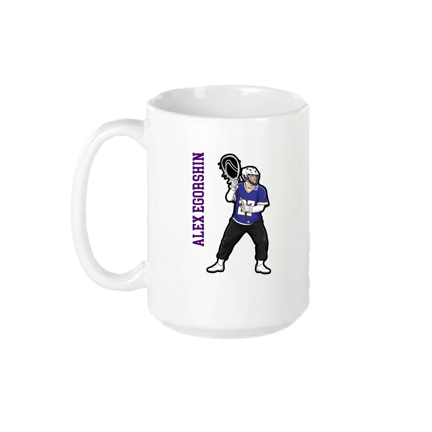 15oz Coffee Mug — Name Vertical in White