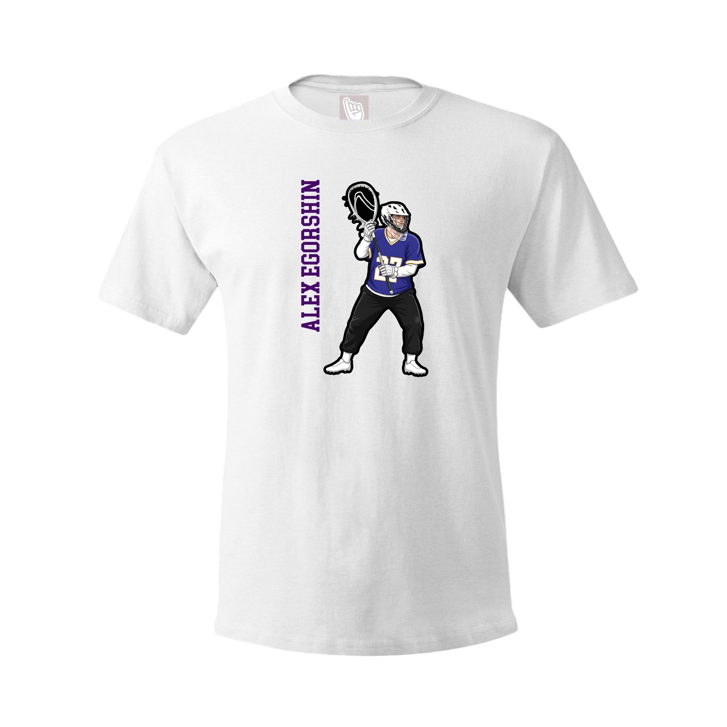 Youth Tee — Name Vertical in White