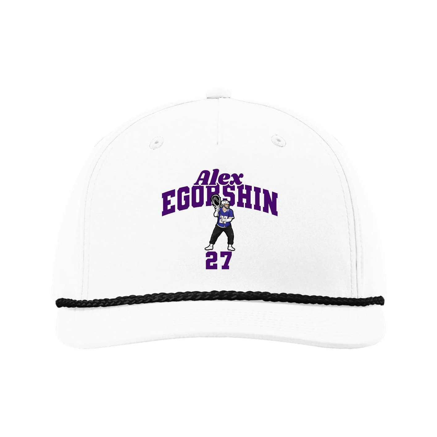 Five-Panel Classic Rope Cap — Signature Arch in White