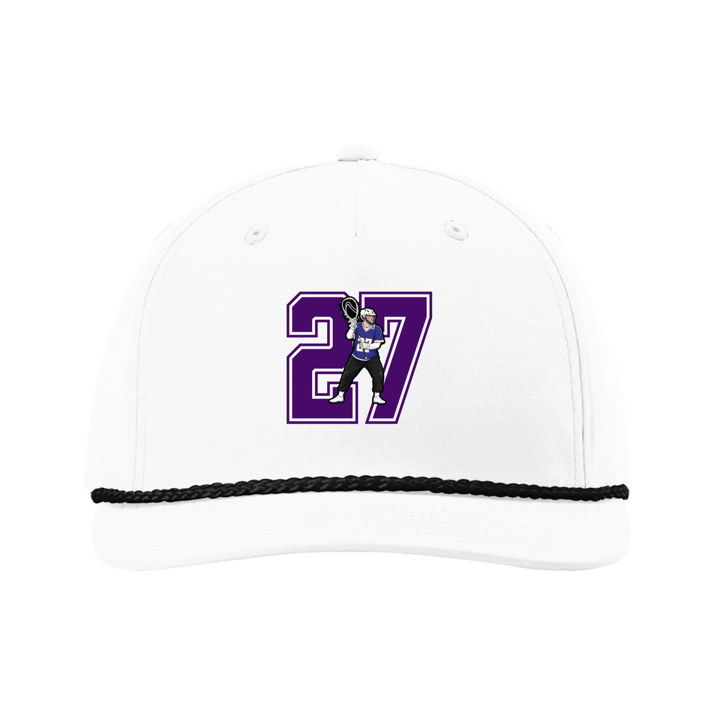 Five-Panel Classic Rope Cap — Number in White