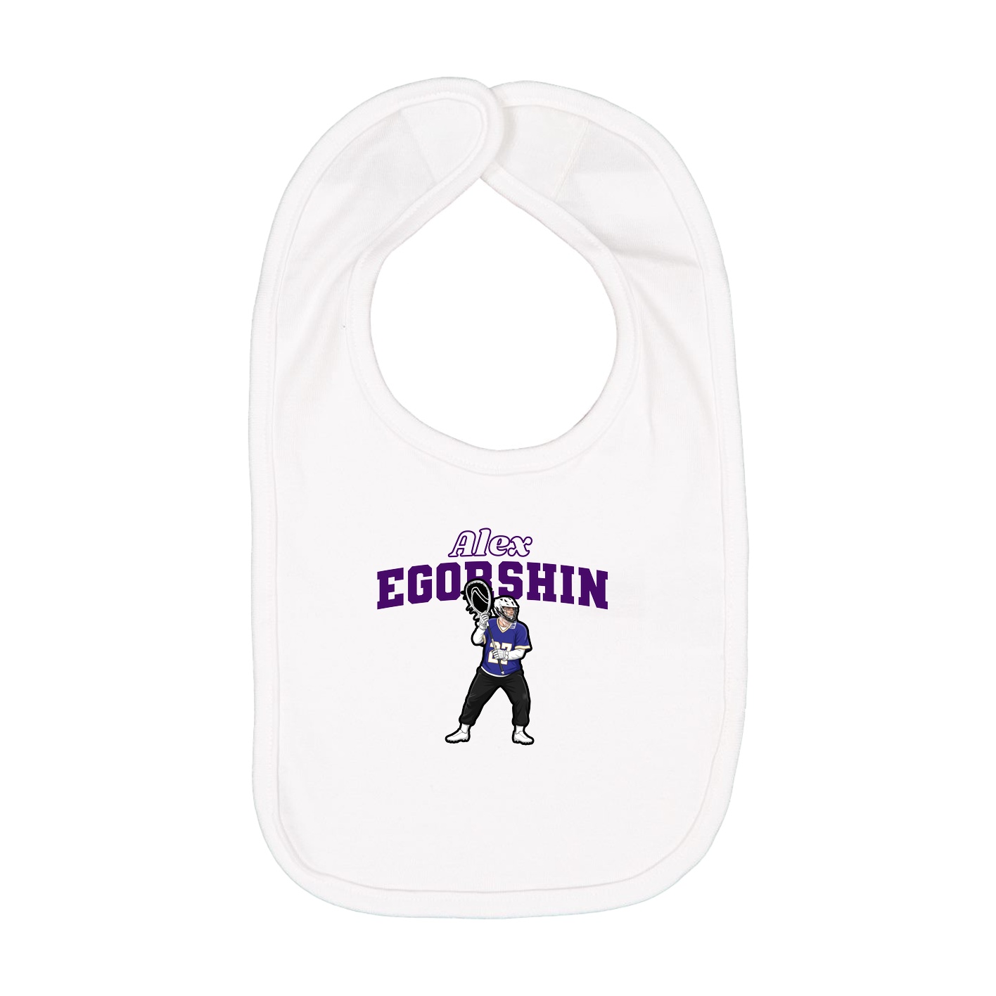 Infant Bib — Name Arch in White