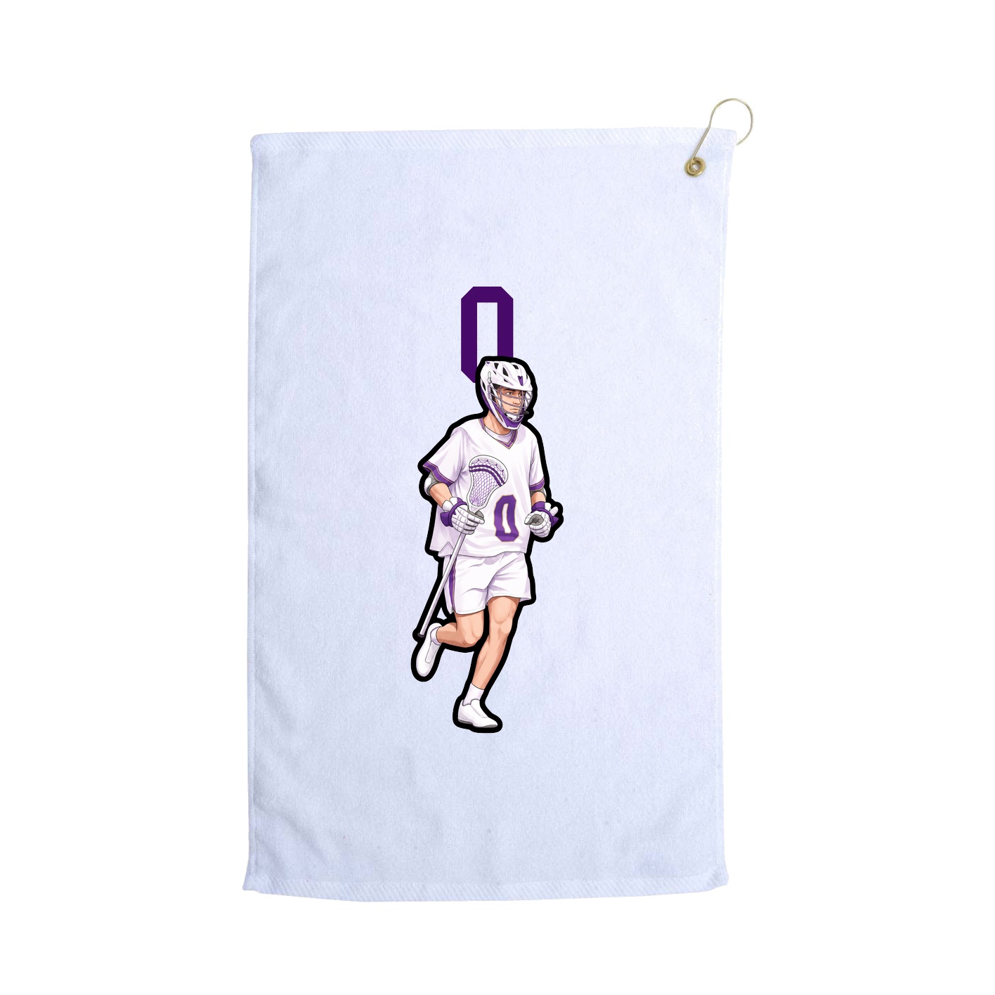 Golf Towel — Number Top in White