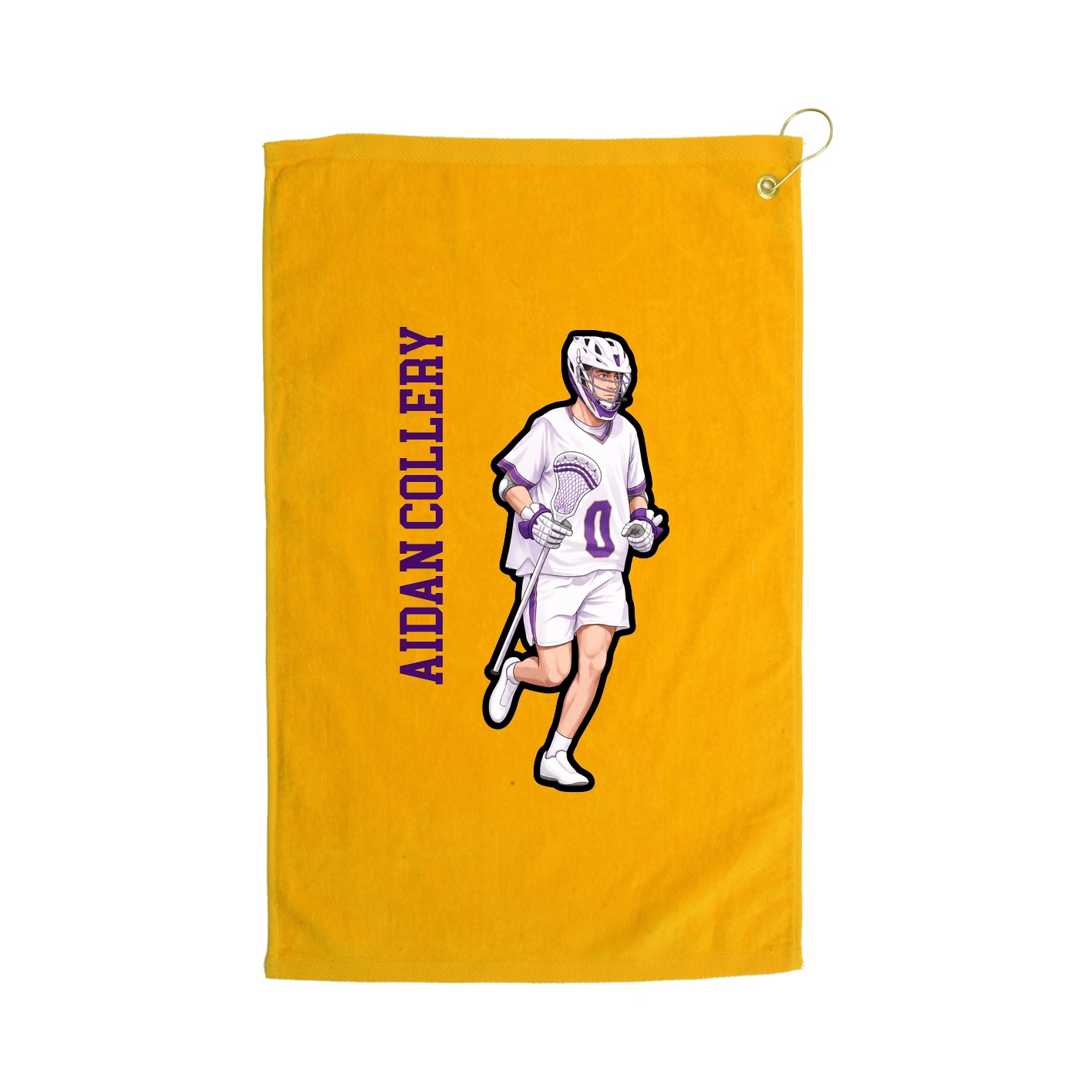 Golf Towel — Name Vertical in Gold