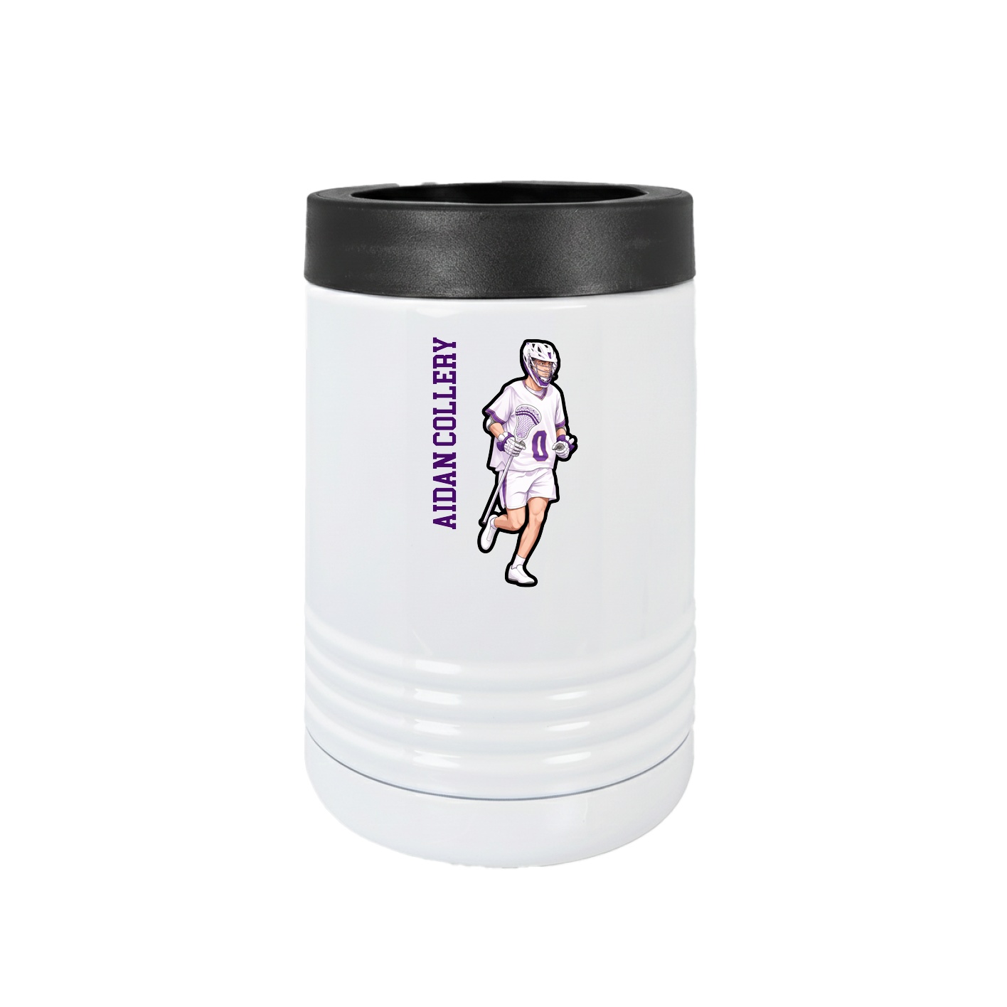 Beverage Holder — Name Vertical in White