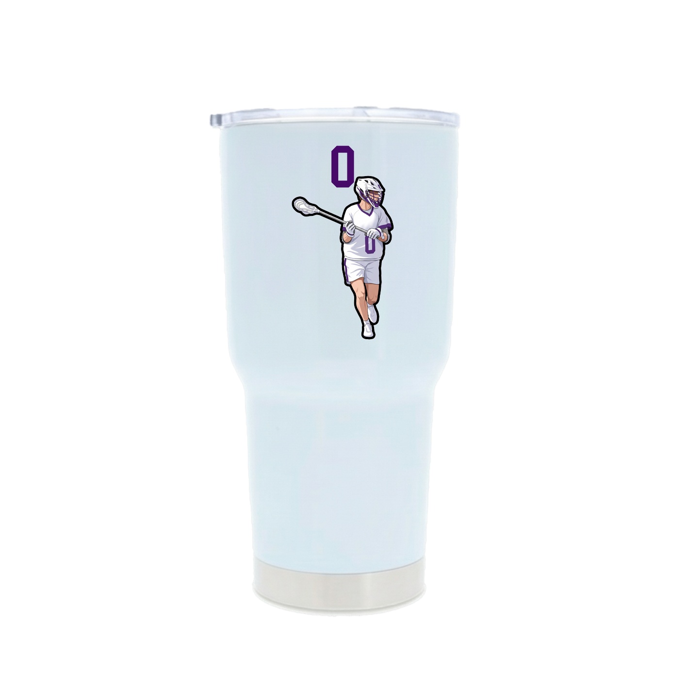 30oz Stainless Steel Tumbler — Number Top in White