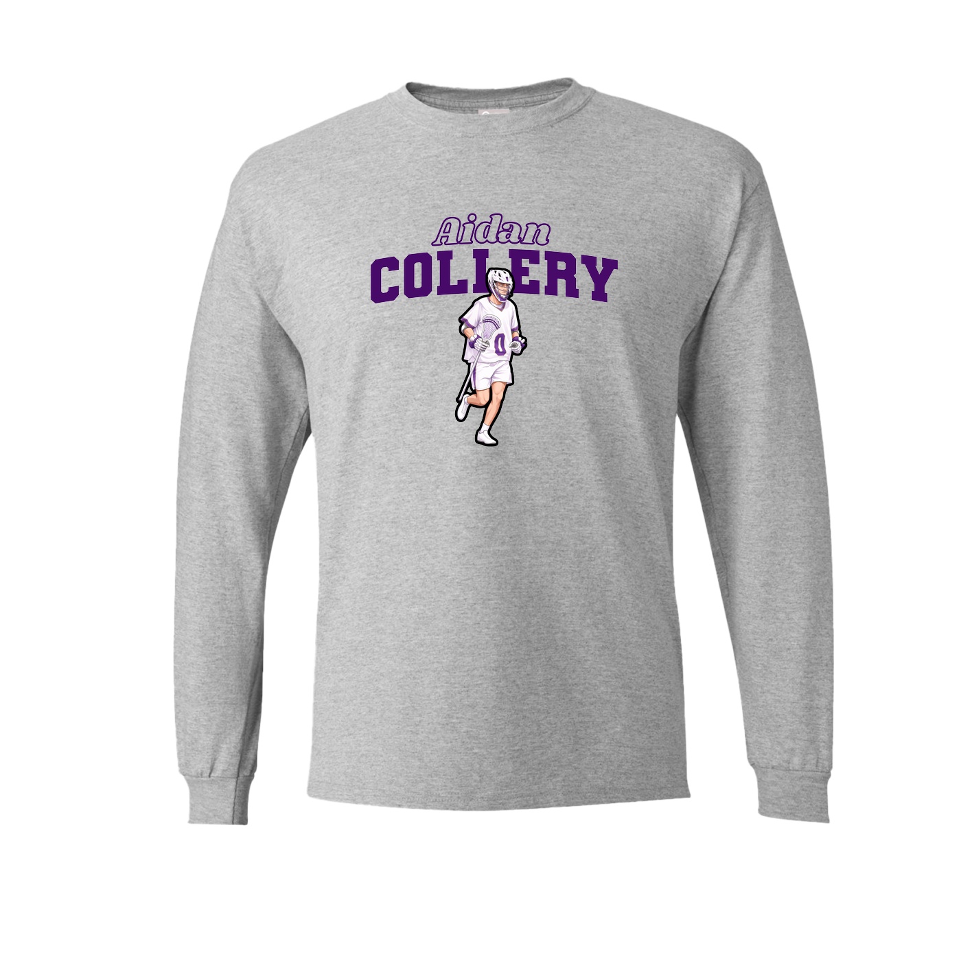 Long Sleeve Tee — Name Arch in Grey