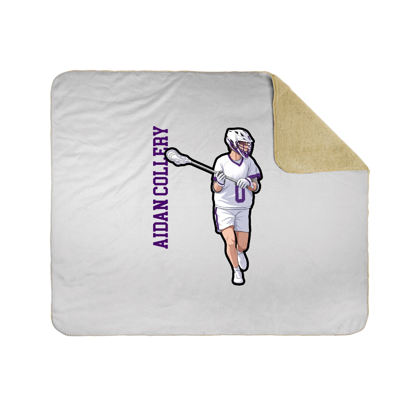 Throw Blanket — Name Vertical in White