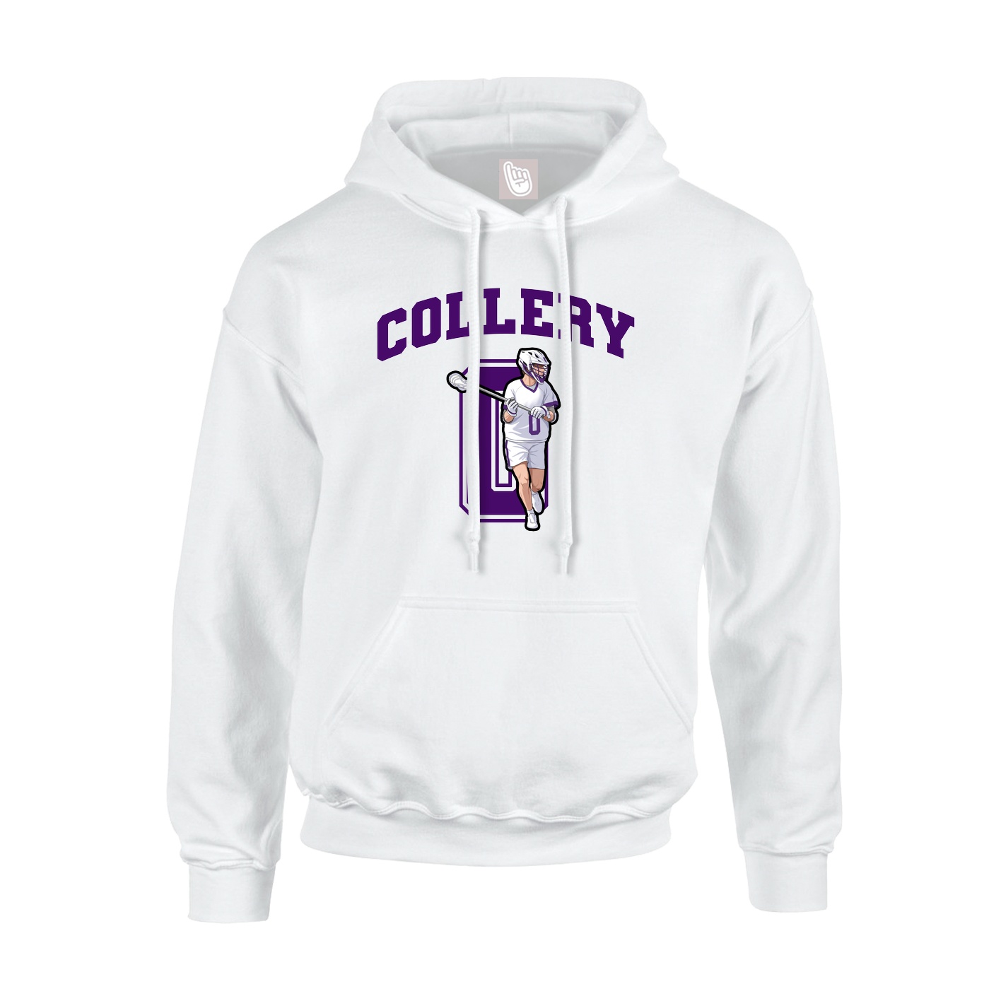 Youth Hoodie — Number in White